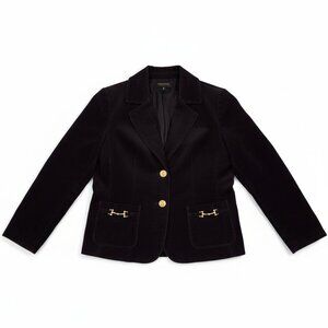 Talbots Navy Corduroy Blazer – Gold Hardware – Size 10P